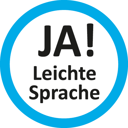 Ja-Leichte Sprache Das Zeichen bedeutet: Man findet Leichte Sprache gut. Kein Prüf-Siegel für Leichte Sprache Texte